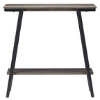 Mesa consola de recibidor de metal mixto (bronce, blanco y gris) y madera, estilo inclinado