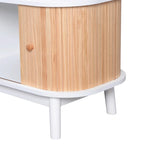 Mueble de TV de ratán marrón/natural con almacenamiento, apto para televisores de hasta 75"