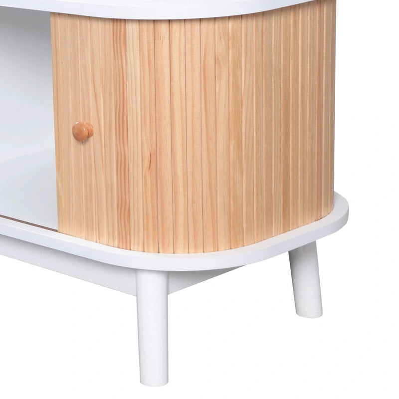 Mueble de TV de ratán marrón/natural con almacenamiento, apto para televisores de hasta 75"