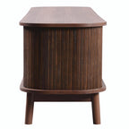 Mueble de TV de ratán marrón/natural con almacenamiento, apto para televisores de hasta 75"