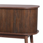 Mueble de TV de ratán marrón/natural con almacenamiento, apto para televisores de hasta 75"