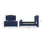 Cama con panel tapizado gris, con capitoné, para 2 personas, Queen/King/Cal-King
