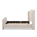 Cama con panel tapizado gris, con capitoné, para 2 personas, Queen/King/Cal-King