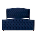 Cama con panel tapizado gris, con capitoné, para 2 personas, Queen/King/Cal-King