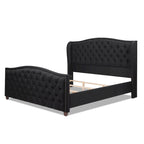 Cama con panel tapizado gris, con capitoné, para 2 personas, Queen/King/Cal-King