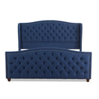 Cama con panel tapizado gris, con capitoné, para 2 personas, Queen/King/Cal-King