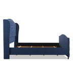 Cama con panel tapizado gris, con capitoné, para 2 personas, Queen/King/Cal-King