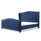 Cama con panel tapizado gris, con capitoné, para 2 personas, Queen/King/Cal-King