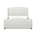Cama con panel tapizado gris, con capitoné, para 2 personas, Queen/King/Cal-King
