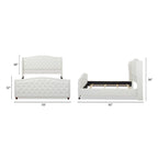 Cama con panel tapizado gris, con capitoné, para 2 personas, Queen/King/Cal-King
