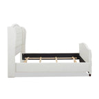 Cama con panel tapizado gris, con capitoné, para 2 personas, Queen/King/Cal-King