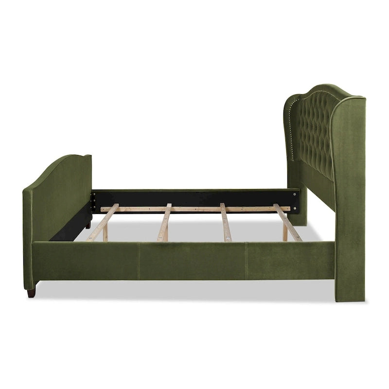 Cama con panel tapizado gris, con capitoné, para 2 personas, Queen/King/Cal-King