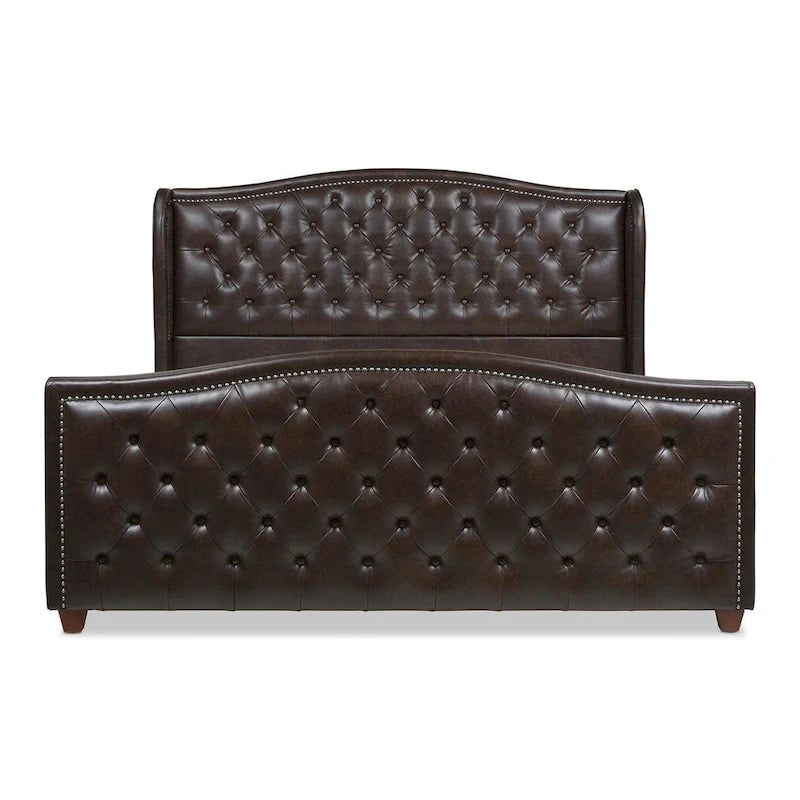 Cama con panel tapizado gris, con capitoné, para 2 personas, Queen/King/Cal-King