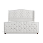 Cama con panel tapizado gris, con capitoné, para 2 personas, Queen/King/Cal-King
