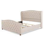 Cama con panel tapizado gris, con capitoné, para 2 personas, Queen/King/Cal-King