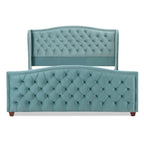 Cama con panel tapizado gris, con capitoné, para 2 personas, Queen/King/Cal-King