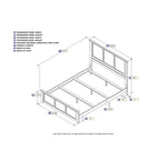 Estructura de Cama Queen de Nogal con Piecera, Estilo Misión, Capacidad 1 persona