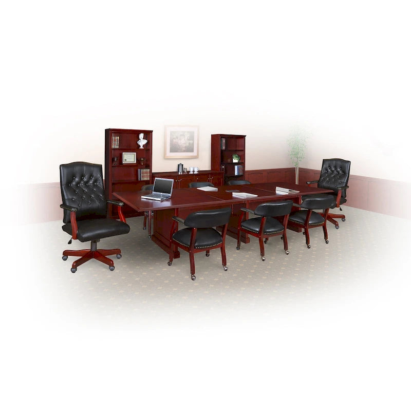 Irving Captain Chair with Casters- Black