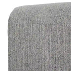 Cama Queen tapizada en crema/gris/rosa/azul – Lino y Chenilla