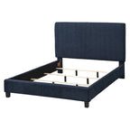 Cama Queen tapizada en crema/gris/rosa/azul – Lino y Chenilla