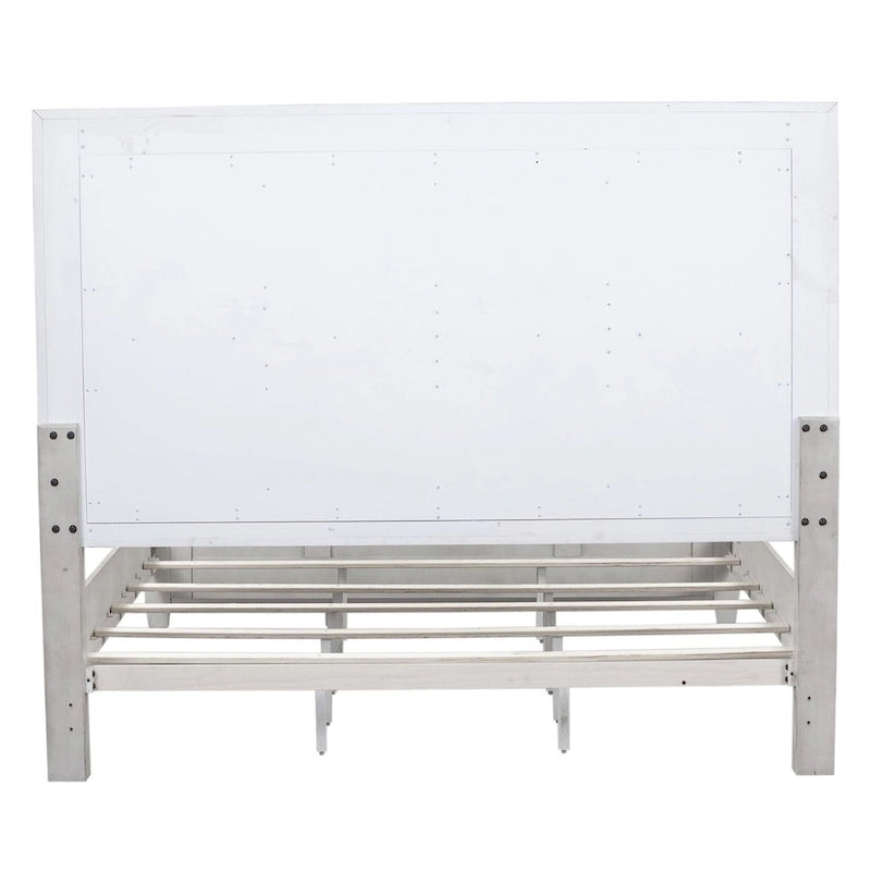 Cabecero de panel Queen blanco antiguo, para 1