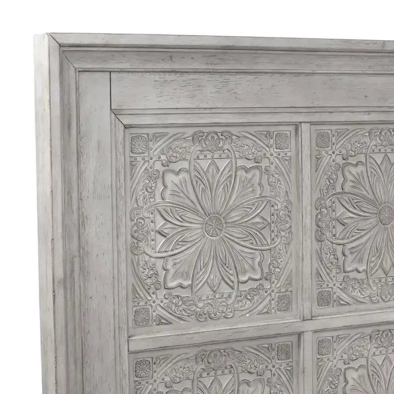 Cabecero de panel Queen blanco antiguo, para 1