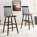Taburete de bar Spindle Farmhouse en negro/gris/natural/blanco, juego de 2