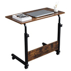 Mesa auxiliar retro marrón, ajustable en altura con ruedas, 1 persona, 2 tamaños