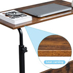Mesa auxiliar retro marrón, ajustable en altura con ruedas, 1 persona, 2 tamaños