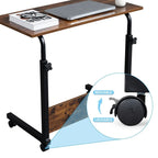 Mesa auxiliar retro marrón, ajustable en altura con ruedas, 1 persona, 2 tamaños
