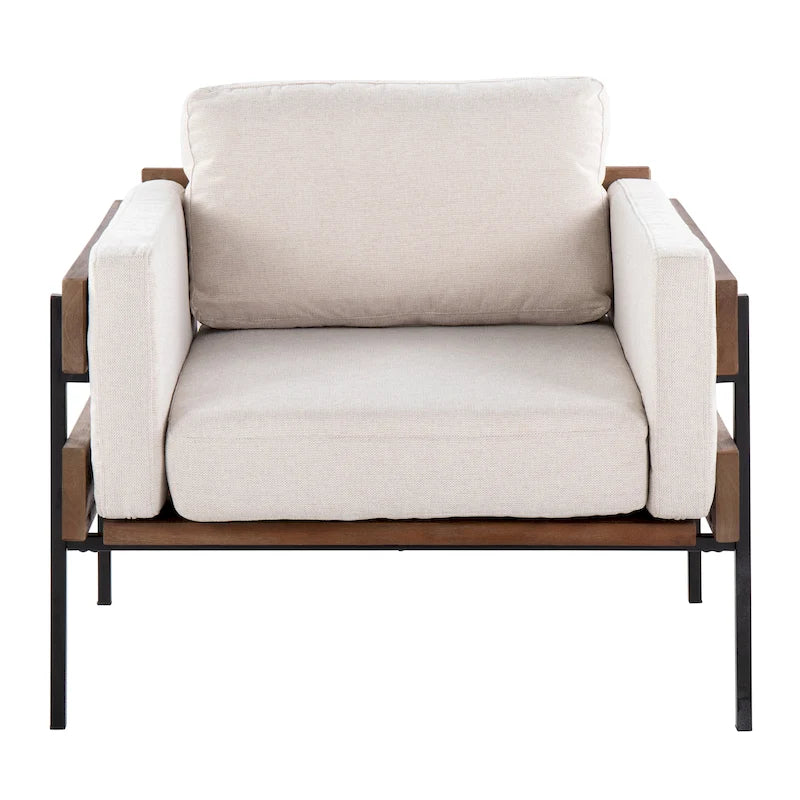 Sillón decorativo – Tela / Piel sintética, Madera y metal, Un solo asiento