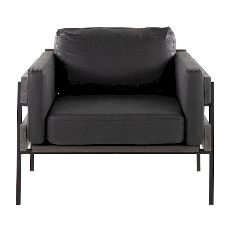 Sillón decorativo – Tela / Piel sintética, Madera y metal, Un solo asiento