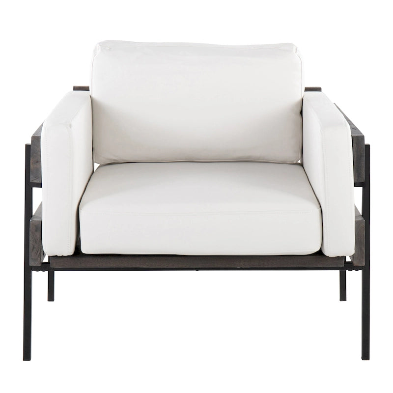 Sillón decorativo – Tela / Piel sintética, Madera y metal, Un solo asiento