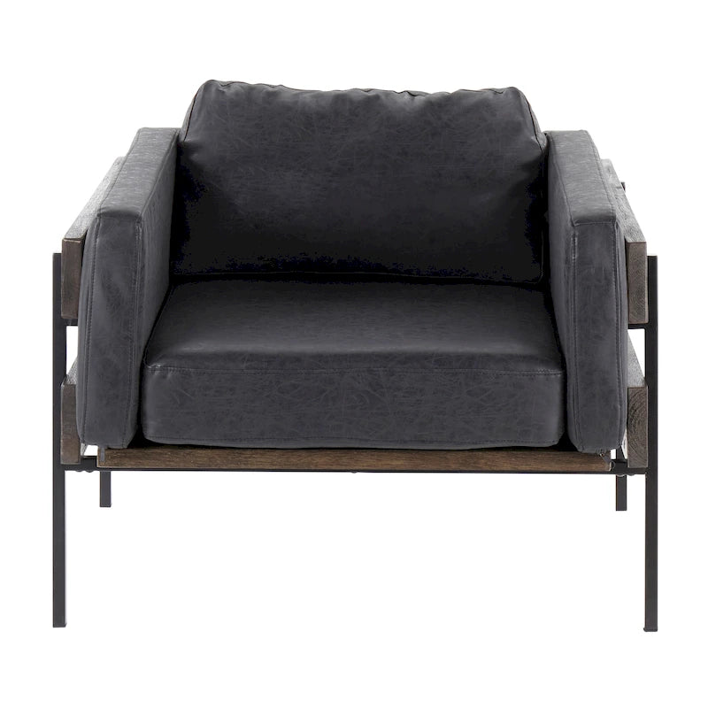 Sillón decorativo – Tela / Piel sintética, Madera y metal, Un solo asiento