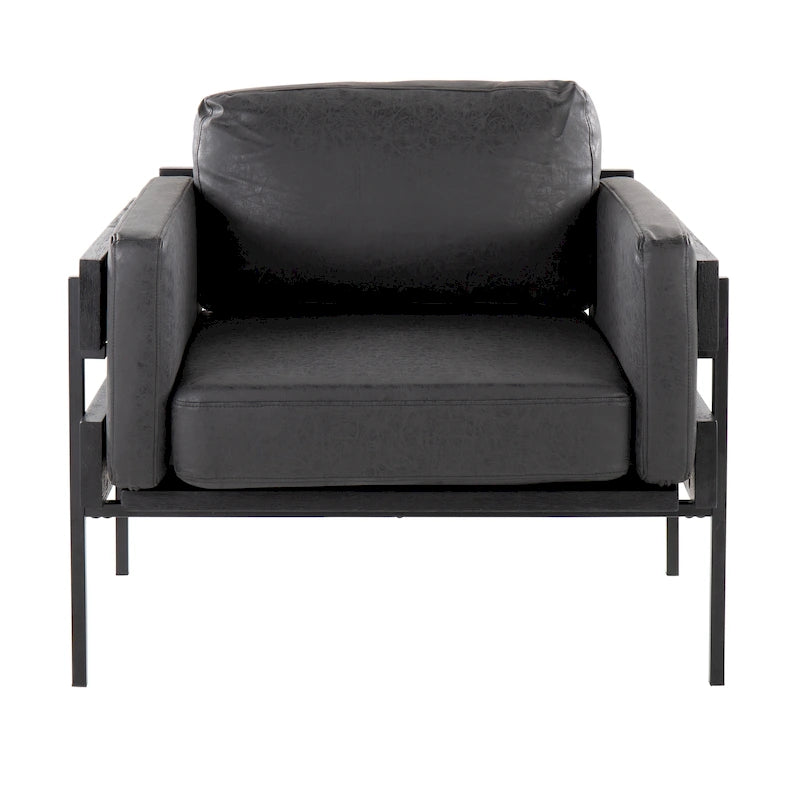 Sillón decorativo – Tela / Piel sintética, Madera y metal, Un solo asiento