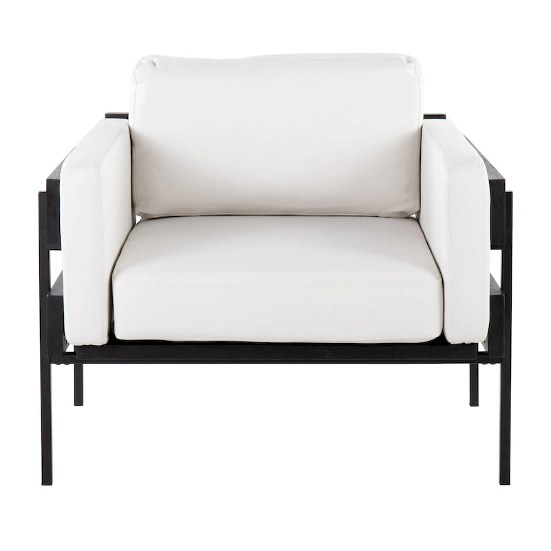 Sillón decorativo – Tela / Piel sintética, Madera y metal, Un solo asiento