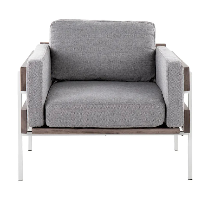 Sillón decorativo – Tela / Piel sintética, Madera y metal, Un solo asiento