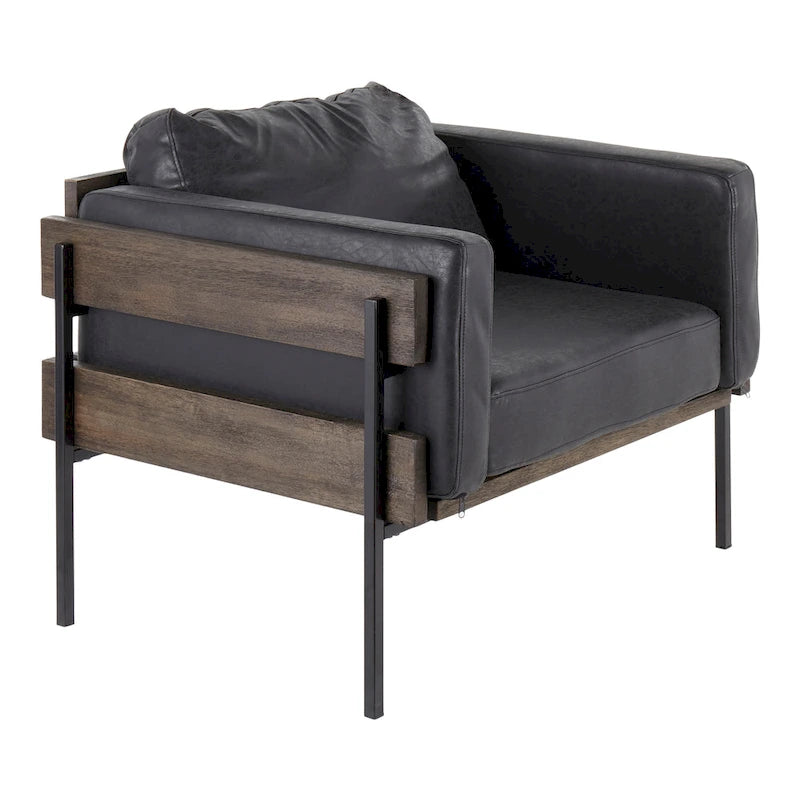 Sillón decorativo – Tela / Piel sintética, Madera y metal, Un solo asiento