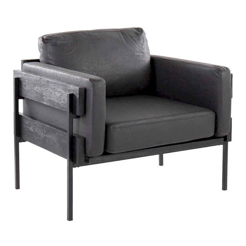 Sillón decorativo – Tela / Piel sintética, Madera y metal, Un solo asiento