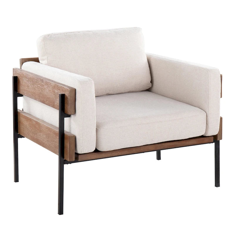 Sillón decorativo – Tela / Piel sintética, Madera y metal, Un solo asiento