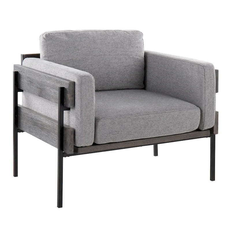 Sillón decorativo – Tela / Piel sintética, Madera y metal, Un solo asiento