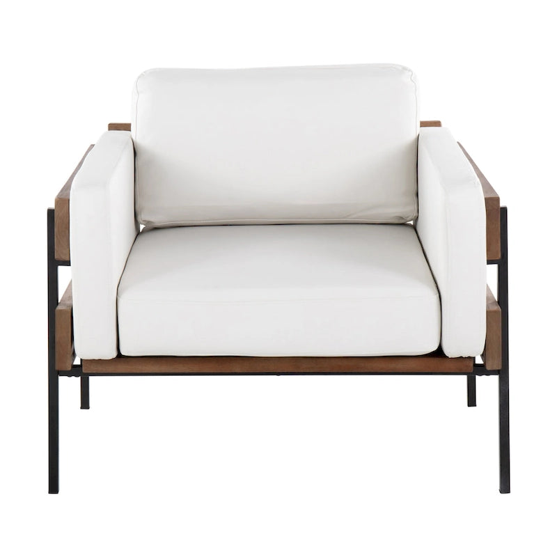 Sillón decorativo – Tela / Piel sintética, Madera y metal, Un solo asiento