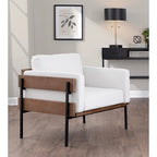 Sillón decorativo – Tela / Piel sintética, Madera y metal, Un solo asiento