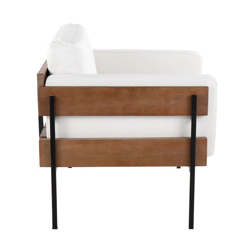Sillón decorativo – Tela / Piel sintética, Madera y metal, Un solo asiento