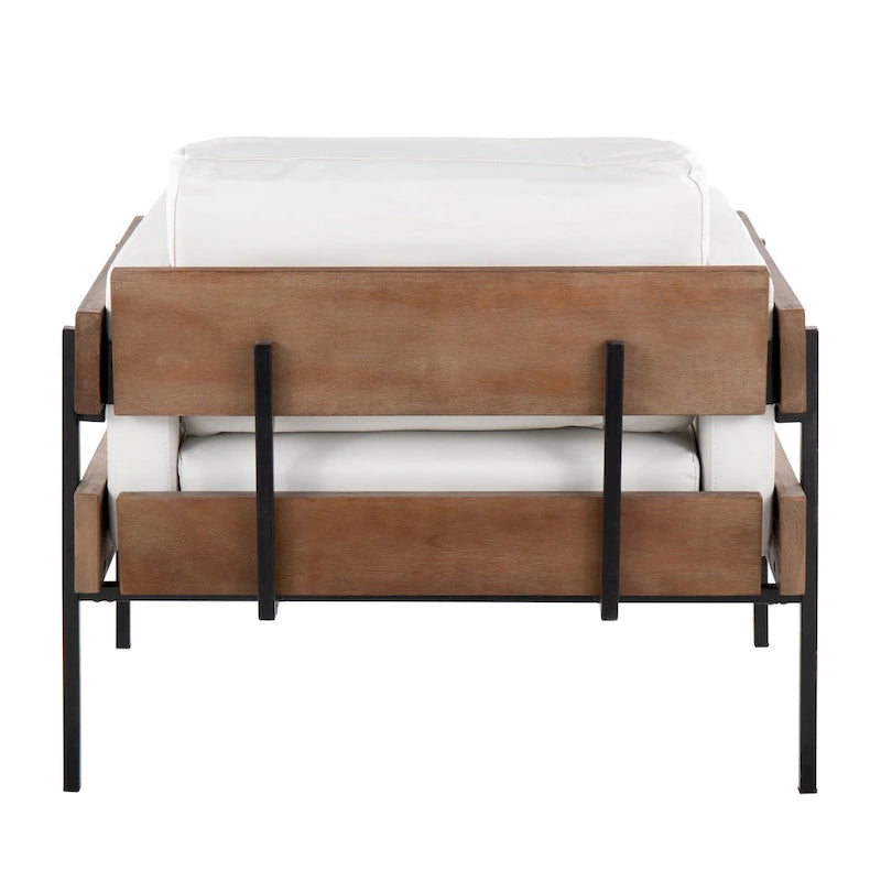 Sillón decorativo – Tela / Piel sintética, Madera y metal, Un solo asiento