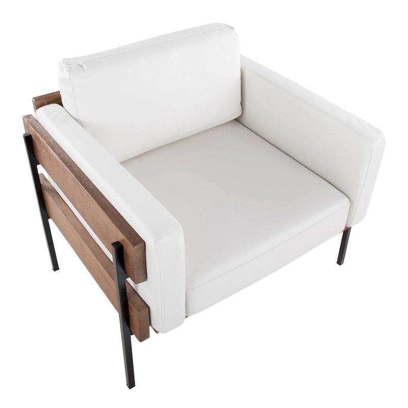 Sillón decorativo – Tela / Piel sintética, Madera y metal, Un solo asiento