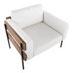 Sillón decorativo – Tela / Piel sintética, Madera y metal, Un solo asiento