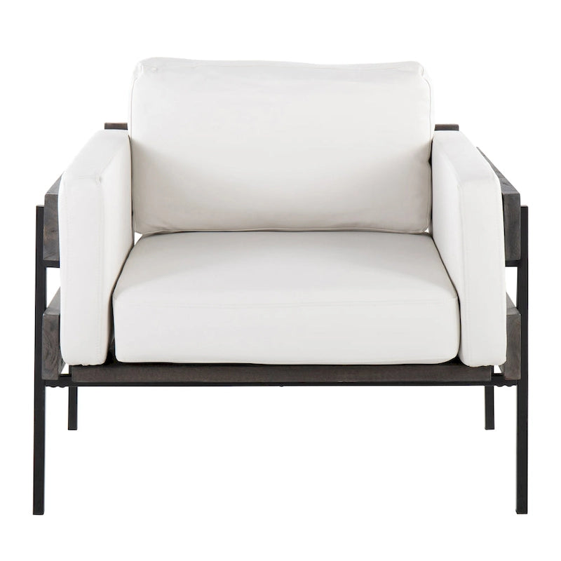 Sillón decorativo – Tela / Piel sintética, Madera y metal, Un solo asiento