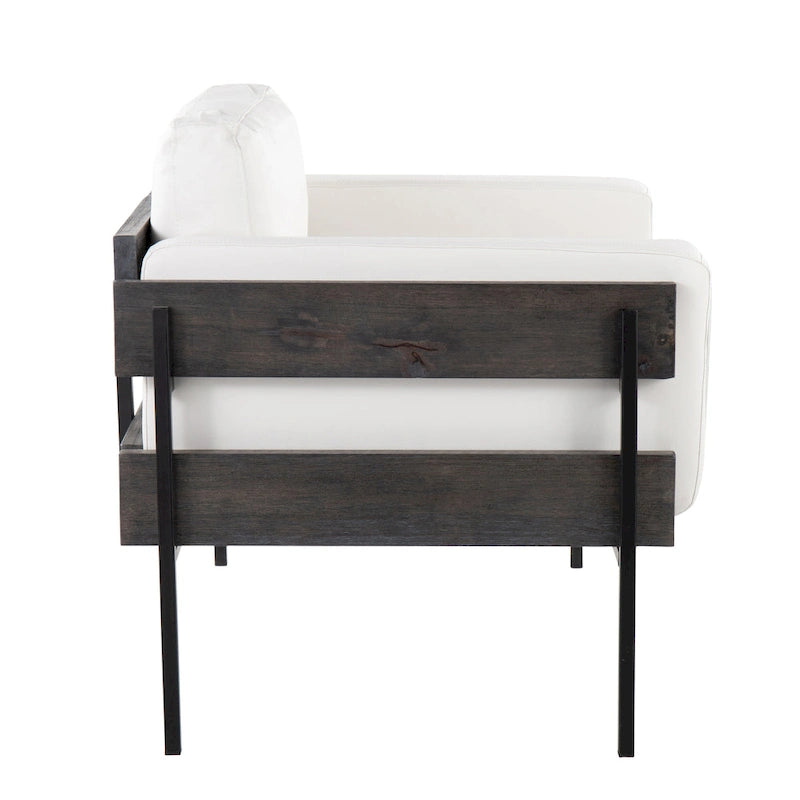 Sillón decorativo – Tela / Piel sintética, Madera y metal, Un solo asiento