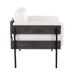 Sillón decorativo – Tela / Piel sintética, Madera y metal, Un solo asiento
